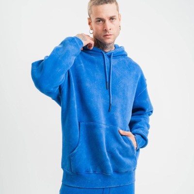 ERKEK 3 İplik Pamuklu Oversize Kapüşonlu Yıkamalı Hoodie SweatShirt - Mavi ERKEK 3 İplik Pamuklu Oversize Kapüşonlu Yıkamalı Hoodie SweatShirt - Mavi