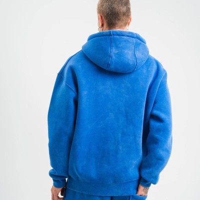 ERKEK 3 İplik Pamuklu Oversize Kapüşonlu Yıkamalı Hoodie SweatShirt - Mavi ERKEK 3 İplik Pamuklu Oversize Kapüşonlu Yıkamalı Hoodie SweatShirt - Mavi