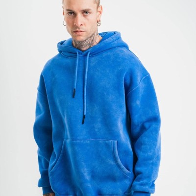 ERKEK 3 İplik Pamuklu Oversize Kapüşonlu Yıkamalı Hoodie SweatShirt - Mavi ERKEK 3 İplik Pamuklu Oversize Kapüşonlu Yıkamalı Hoodie SweatShirt - Mavi