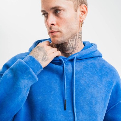 ERKEK 3 İplik Pamuklu Oversize Kapüşonlu Yıkamalı Hoodie SweatShirt - Mavi ERKEK 3 İplik Pamuklu Oversize Kapüşonlu Yıkamalı Hoodie SweatShirt - Mavi