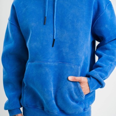 ERKEK 3 İplik Pamuklu Oversize Kapüşonlu Yıkamalı Hoodie SweatShirt - Mavi ERKEK 3 İplik Pamuklu Oversize Kapüşonlu Yıkamalı Hoodie SweatShirt - Mavi