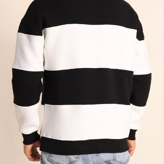 Erkek 3 iplik pamuklu Parçalı Bisiklet Yaka SweatShirt - Siyah Erkek 3 iplik pamuklu Parçalı Bisiklet Yaka SweatShirt - Siyah