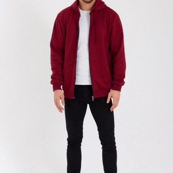 Erkek 3 İplik Pamuklu Tam Fermuarlı Kapüşonlu Kanguru Cepli Düz Hoodie Sweatshirt - Bordo Erkek 3 İplik Pamuklu Tam Fermuarlı Kapüşonlu Kanguru Cepli Düz Hoodie Sweatshirt - Bordo