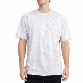 Erkek Asit Yıkama Bisiklet Yaka Kısa Kollu Oversize T-Shirt Tişört - Beyaz Erkek Asit Yıkama Bisiklet Yaka Kısa Kollu Oversize T-Shirt Tişört - Beyaz