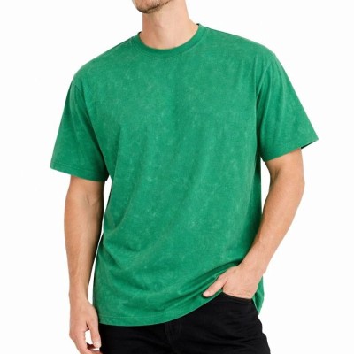 Erkek Asit Yıkama Bisiklet Yaka Kısa Kollu Oversize T-Shirt Tişört - Yeşil Erkek Asit Yıkama Bisiklet Yaka Kısa Kollu Oversize T-Shirt Tişört - Yeşil