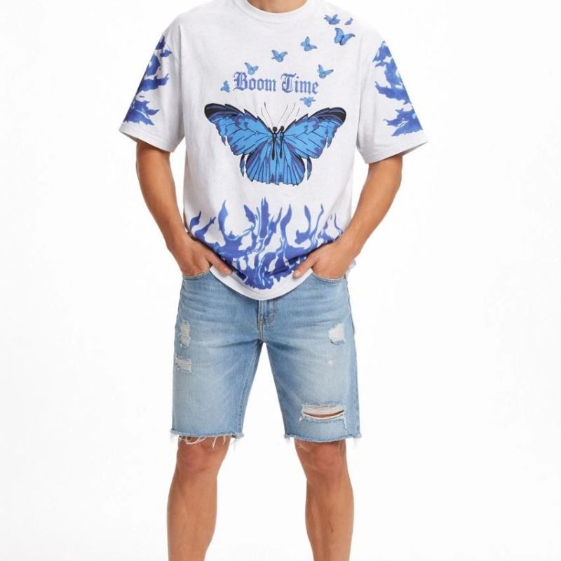 Erkek Asit Yıkamalı Oversize Tişört Bisiklet Yaka Kısa Kol T-shirt - Beyaz Erkek Asit Yıkamalı Oversize Tişört Bisiklet Yaka Kısa Kol T-shirt - Beyaz