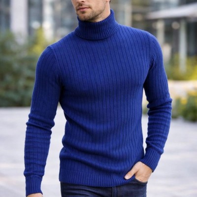 Erkek Balıkçı Yaka Boğazlı Triko Kazak Kalın Fitilli Regular Fit - İndigo Erkek Balıkçı Yaka Boğazlı Triko Kazak Kalın Fitilli Regular Fit - İndigo