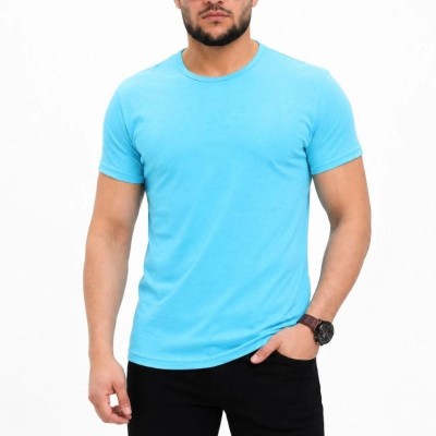 Erkek Basic Tişört Bisiklet Yaka Kısa Kol Günlük Yazlık Slim fit T-Shirt - Açık Mavi Erkek Basic Tişört Bisiklet Yaka Kısa Kol Günlük Yazlık Slim fit T-Shirt - Açık Mavi