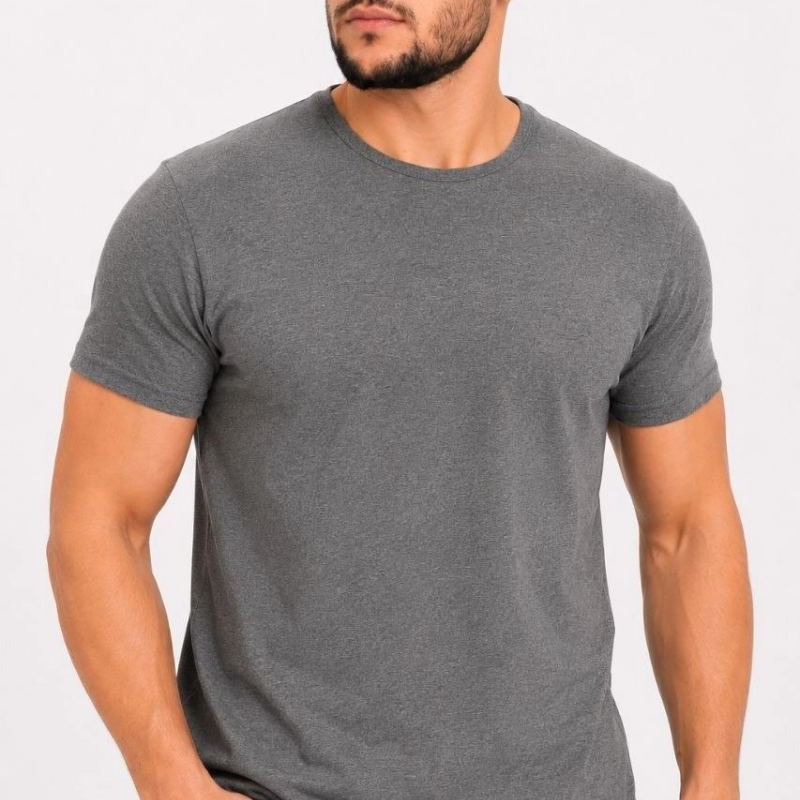 Erkek Basic Tişört Bisiklet Yaka Kısa Kol Günlük Yazlık Slim fit T-Shirt - Antrasit Erkek Basic Tişört Bisiklet Yaka Kısa Kol Günlük Yazlık Slim fit T-Shirt - Antrasit
