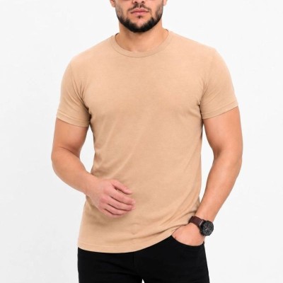 Erkek Basic Tişört Bisiklet Yaka Kısa Kol Günlük Yazlık Slim fit T-Shirt - Bej Erkek Basic Tişört Bisiklet Yaka Kısa Kol Günlük Yazlık Slim fit T-Shirt - Bej