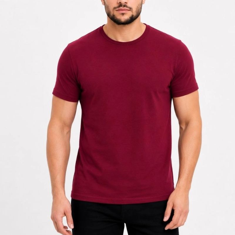 Erkek Basic Tişört Bisiklet Yaka Kısa Kol Günlük Yazlık Slim fit T-Shirt - Bordo Erkek Basic Tişört Bisiklet Yaka Kısa Kol Günlük Yazlık Slim fit T-Shirt - Bordo