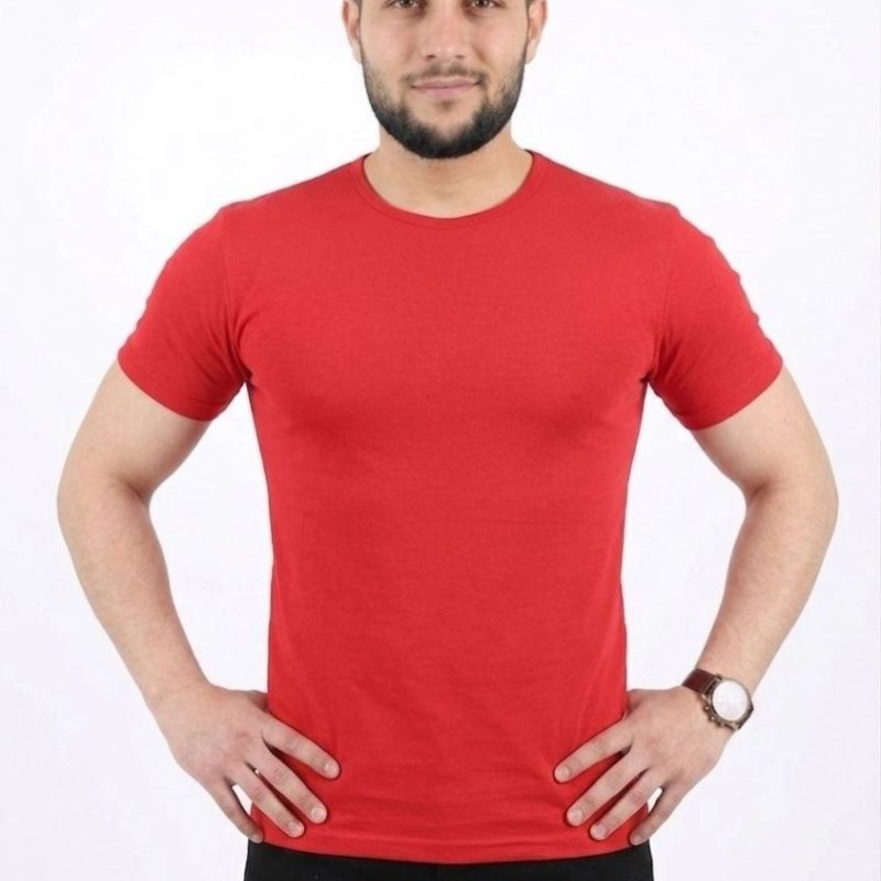 Erkek Basic Tişört Bisiklet Yaka Kısa Kol Günlük Yazlık Slim fit T-Shirt - Kırmızı Erkek Basic Tişört Bisiklet Yaka Kısa Kol Günlük Yazlık Slim fit T-Shirt - Kırmızı