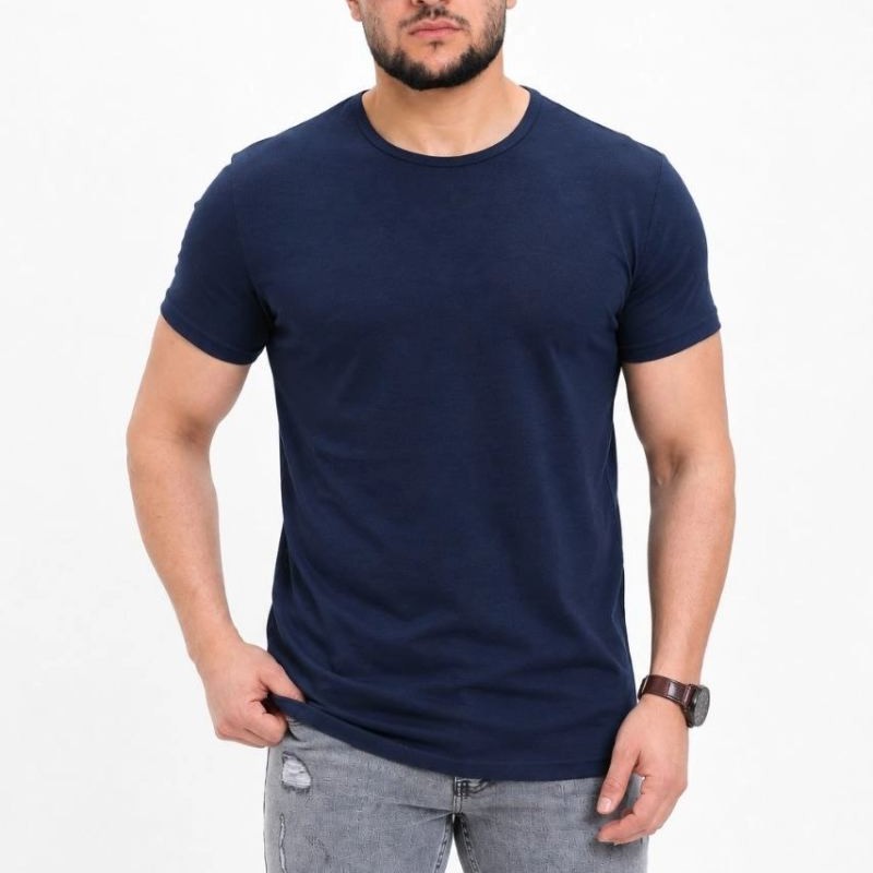 Erkek Basic Tişört Bisiklet Yaka Kısa Kol Günlük Yazlık Slim fit T-Shirt - Lacivert Erkek Basic Tişört Bisiklet Yaka Kısa Kol Günlük Yazlık Slim fit T-Shirt - Lacivert