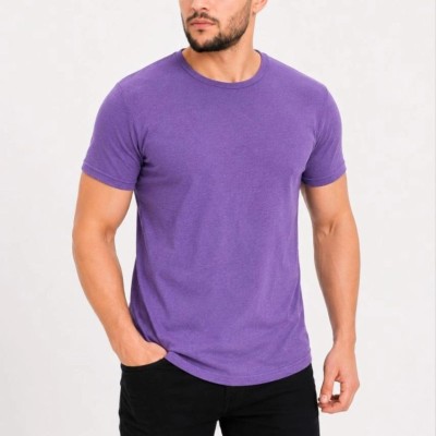 Erkek Basic Tişört Bisiklet Yaka Kısa Kol Günlük Yazlık Slim fit T-Shirt - Mor Erkek Basic Tişört Bisiklet Yaka Kısa Kol Günlük Yazlık Slim fit T-Shirt - Mor