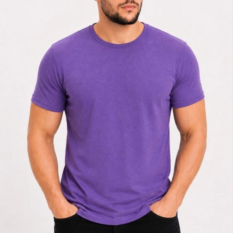 Erkek Basic Tişört Bisiklet Yaka Kısa Kol Günlük Yazlık Slim fit T-Shirt - Mor Erkek Basic Tişört Bisiklet Yaka Kısa Kol Günlük Yazlık Slim fit T-Shirt - Mor