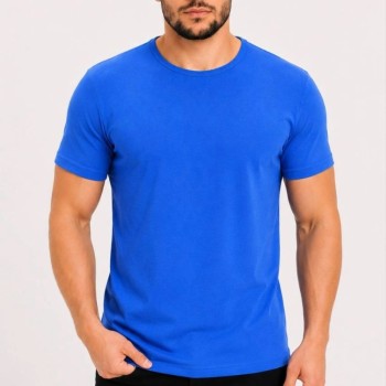 Erkek Basic Tişört Bisiklet Yaka Kısa Kol Günlük Yazlık Slim fit T-Shirt - Saks Mavisi Erkek Basic Tişört Bisiklet Yaka Kısa Kol Günlük Yazlık Slim fit T-Shirt - Saks Mavisi