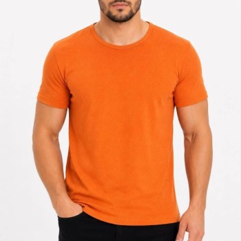 Erkek Basic Tişört Bisiklet Yaka Kısa Kol Günlük Yazlık Slim fit T-Shirt - Turuncu Erkek Basic Tişört Bisiklet Yaka Kısa Kol Günlük Yazlık Slim fit T-Shirt - Turuncu