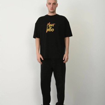 Erkek Baskıkı Kısa kok Bisiklet Yaka T-Shirt - Siyah Erkek Baskıkı Kısa kok Bisiklet Yaka T-Shirt - Siyah