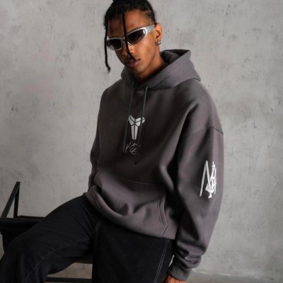 Erkek Baskılı Kapüşonlu 3 iplik pamuklu Hoodie Sweatshirt - Gri Erkek Baskılı Kapüşonlu 3 iplik pamuklu Hoodie Sweatshirt - Gri