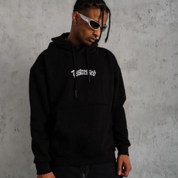 Erkek Baskılı Kapüşonlu 3 iplik pamuklu hoodie Sweatshirt - Siyah Erkek Baskılı Kapüşonlu 3 iplik pamuklu hoodie Sweatshirt - Siyah