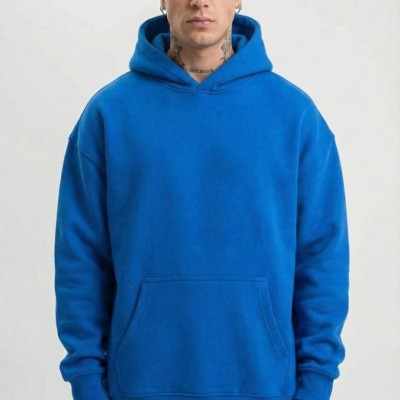 Erkek Baskılı Kapüşonlu Cepli Hoodie 3 İplik Pamuklu Sweatshirt - Saks Mavisi Erkek Baskılı Kapüşonlu Cepli Hoodie 3 İplik Pamuklu Sweatshirt - Saks Mavisi