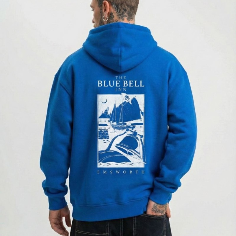 Erkek Baskılı Kapüşonlu Cepli Hoodie 3 İplik Pamuklu Sweatshirt - Saks Mavisii Erkek Baskılı Kapüşonlu Cepli Hoodie 3 İplik Pamuklu Sweatshirt - Saks Mavisii