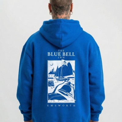 Erkek Baskılı Kapüşonlu Cepli Hoodie 3 İplik Pamuklu Sweatshirt - Saks Mavisii Erkek Baskılı Kapüşonlu Cepli Hoodie 3 İplik Pamuklu Sweatshirt - Saks Mavisii