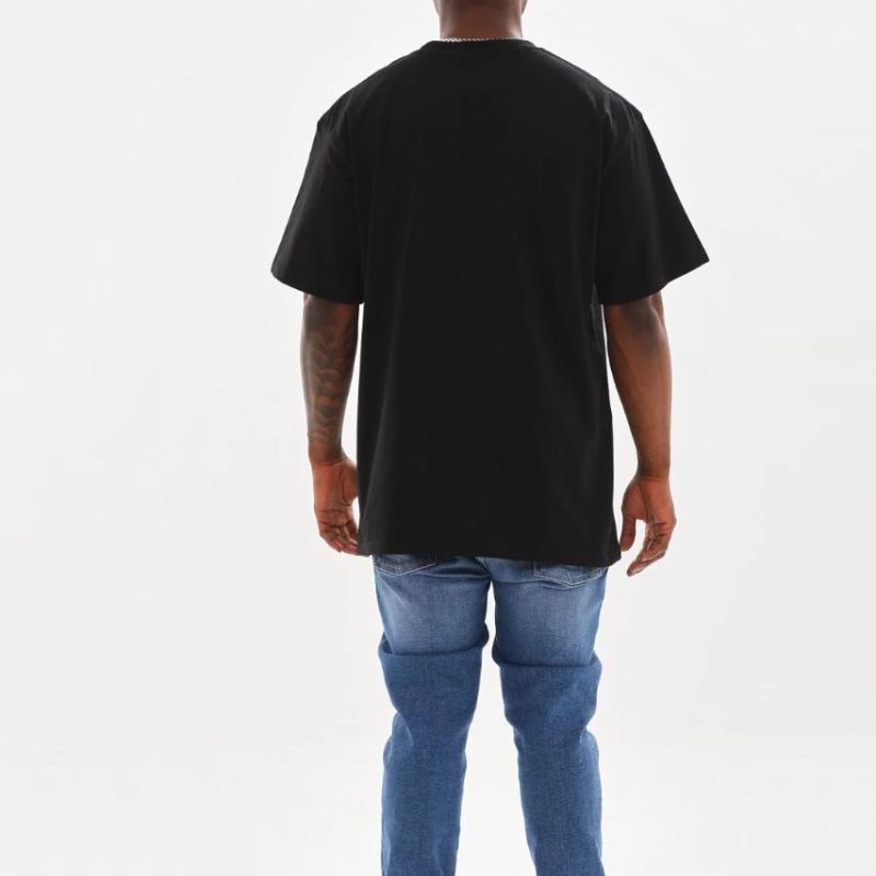 Erkek Baskılı T-Shirt Kısa Kol Bisiklet Yaka Rahat Kalıp Günlük Tişört - Siyah Erkek Baskılı T-Shirt Kısa Kol Bisiklet Yaka Rahat Kalıp Günlük Tişört - Siyah