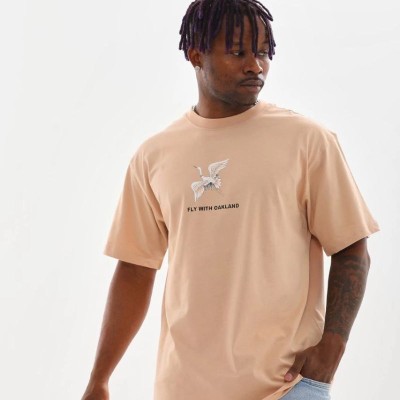 Erkek Baskılı T-Shirt Kısa Kol Bisiklet Yaka Rahat Kalıp Tişört - Bej Erkek Baskılı T-Shirt Kısa Kol Bisiklet Yaka Rahat Kalıp Tişört - Bej
