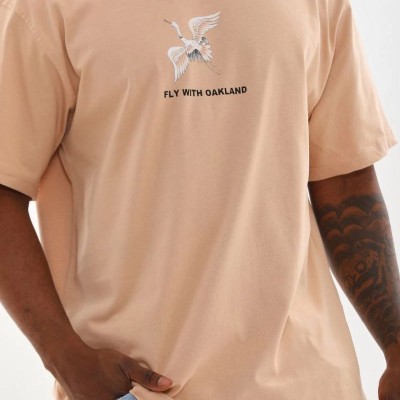 Erkek Baskılı T-Shirt Kısa Kol Bisiklet Yaka Rahat Kalıp Tişört - Bej Erkek Baskılı T-Shirt Kısa Kol Bisiklet Yaka Rahat Kalıp Tişört - Bej