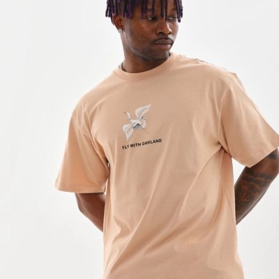 Erkek Baskılı T-Shirt Kısa Kol Bisiklet Yaka Rahat Kalıp Tişört - Bej Erkek Baskılı T-Shirt Kısa Kol Bisiklet Yaka Rahat Kalıp Tişört - Bej