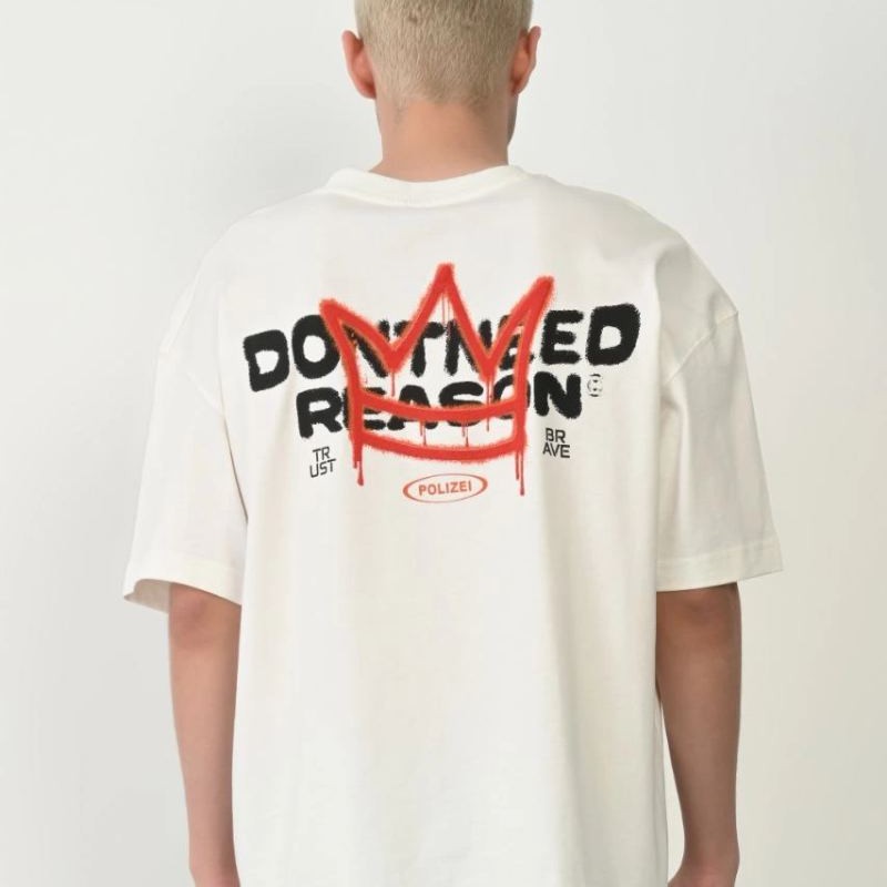 Erkek Baskılı T-Shirt Kısa Kol Bisiklet Yaka Rahat Kalıp Tişört - Beyaz Erkek Baskılı T-Shirt Kısa Kol Bisiklet Yaka Rahat Kalıp Tişört - Beyaz
