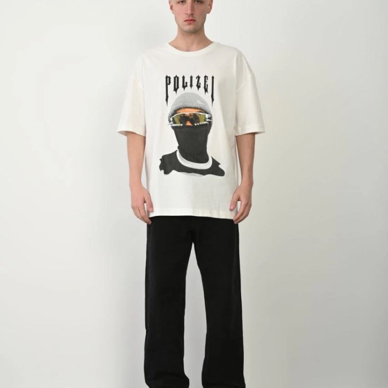 Erkek Baskılı T-Shirt Kısa Kol Bisiklet Yaka Rahat Kalıp Tişört - Beyaz Erkek Baskılı T-Shirt Kısa Kol Bisiklet Yaka Rahat Kalıp Tişört - Beyaz