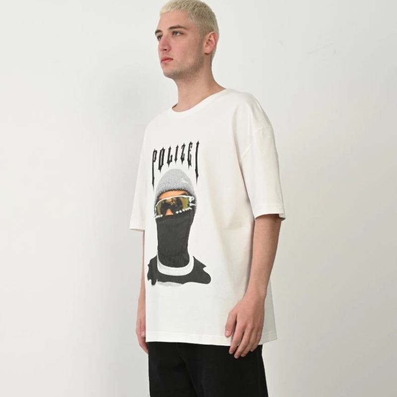 Erkek Baskılı T-Shirt Kısa Kol Bisiklet Yaka Rahat Kalıp Tişört - Beyaz Erkek Baskılı T-Shirt Kısa Kol Bisiklet Yaka Rahat Kalıp Tişört - Beyaz