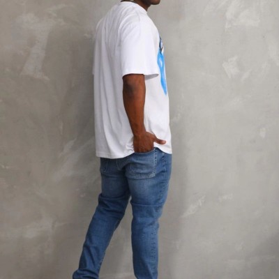 Erkek Baskılı T-Shirt Kısa Kol Bisiklet Yaka Rahat Kalıp Tişört - Beyaz Erkek Baskılı T-Shirt Kısa Kol Bisiklet Yaka Rahat Kalıp Tişört - Beyaz