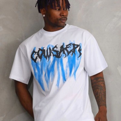 Erkek Baskılı T-Shirt Kısa Kol Bisiklet Yaka Rahat Kalıp Tişört - Beyaz Erkek Baskılı T-Shirt Kısa Kol Bisiklet Yaka Rahat Kalıp Tişört - Beyaz