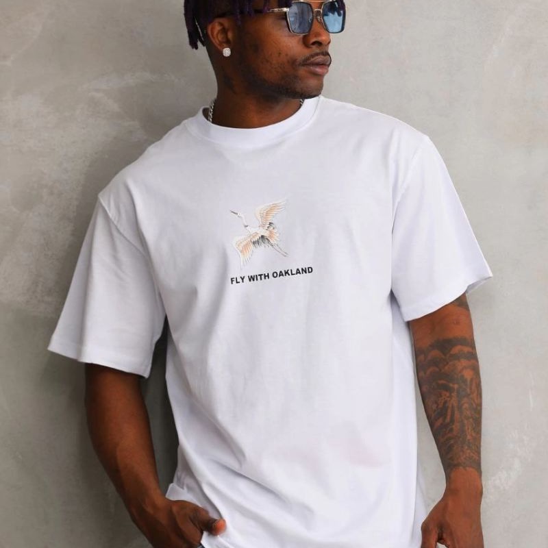 Erkek Baskılı T-Shirt Kısa Kol Bisiklet Yaka Rahat Kalıp Tişört - Beyaz Erkek Baskılı T-Shirt Kısa Kol Bisiklet Yaka Rahat Kalıp Tişört - Beyaz