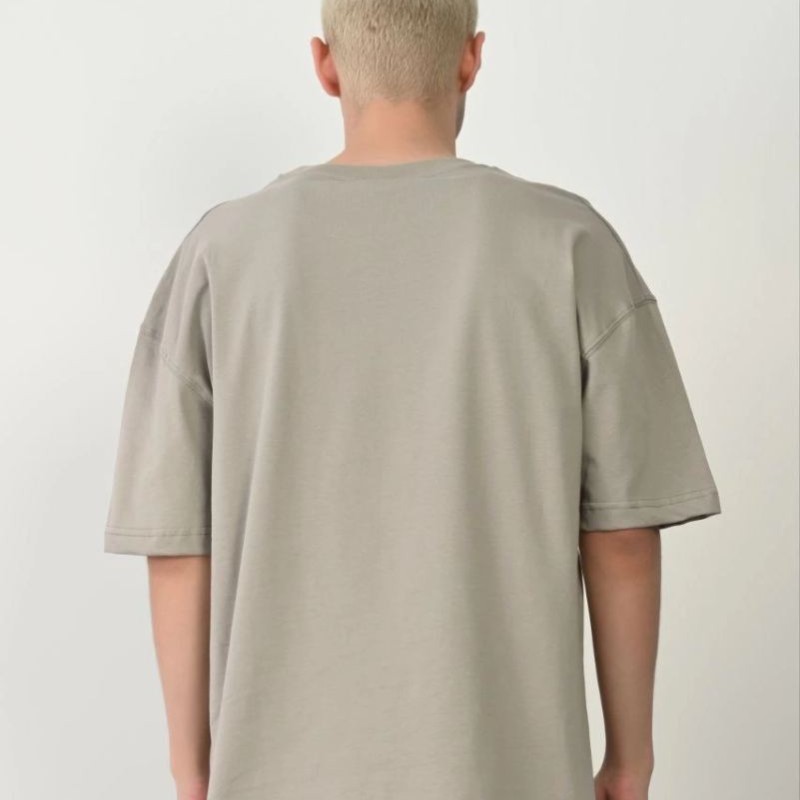 Erkek Baskılı T-Shirt Kısa Kol Bisiklet Yaka Rahat Kalıp Tişört - Boyalı Gri Erkek Baskılı T-Shirt Kısa Kol Bisiklet Yaka Rahat Kalıp Tişört - Boyalı Gri