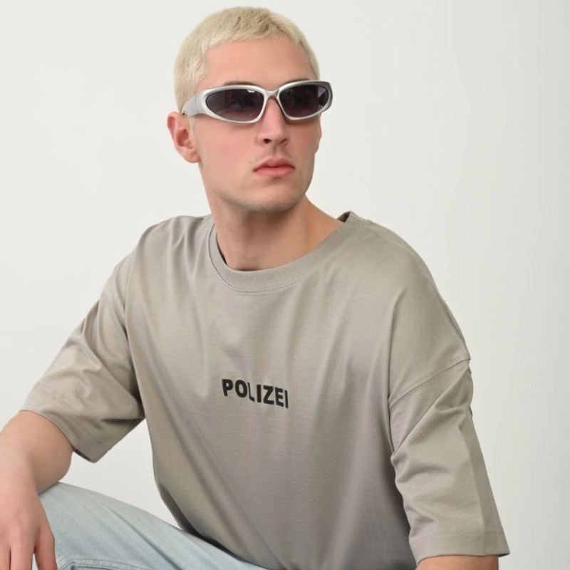 Erkek Baskılı T-Shirt Kısa Kol Bisiklet Yaka Rahat Kalıp Tişört - Boyalı Gri Erkek Baskılı T-Shirt Kısa Kol Bisiklet Yaka Rahat Kalıp Tişört - Boyalı Gri
