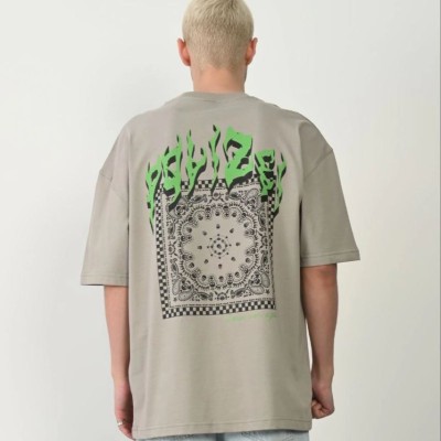 Erkek Baskılı T-Shirt Kısa Kol Bisiklet Yaka Rahat Kalıp Tişört - Boyalı Gri Erkek Baskılı T-Shirt Kısa Kol Bisiklet Yaka Rahat Kalıp Tişört - Boyalı Gri