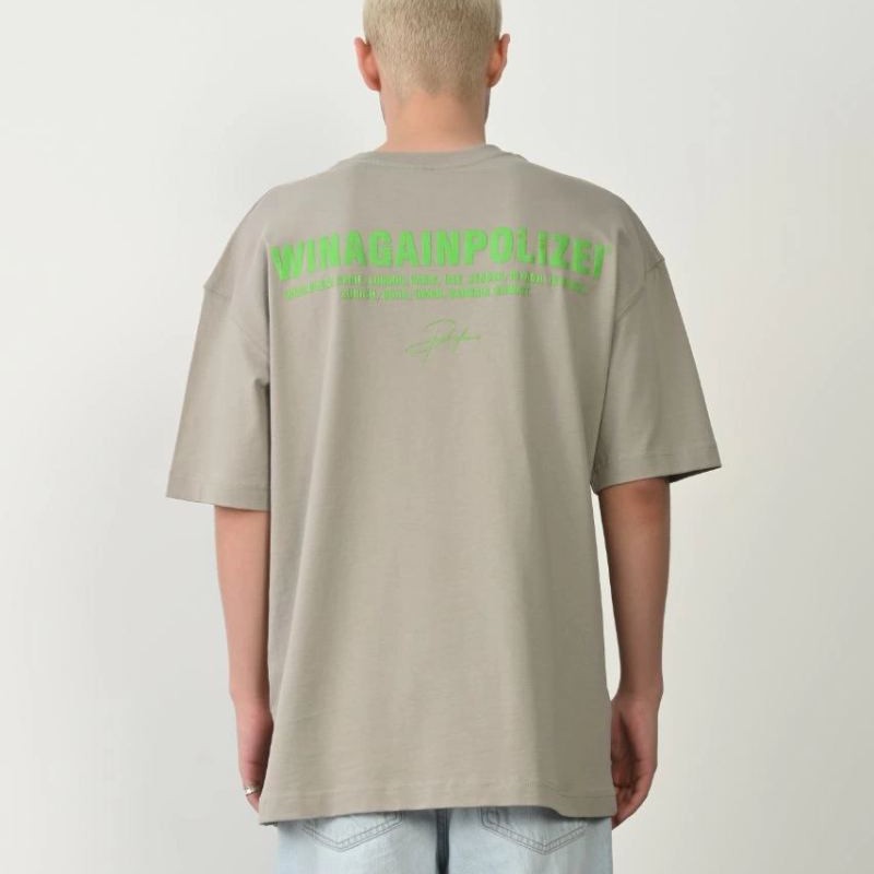 Erkek Baskılı T-Shirt Kısa Kol Bisiklet Yaka Rahat Kalıp Tişört - Boyalı Gri Erkek Baskılı T-Shirt Kısa Kol Bisiklet Yaka Rahat Kalıp Tişört - Boyalı Gri