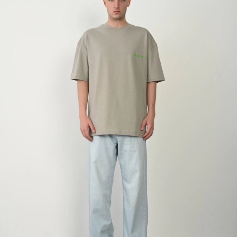 Erkek Baskılı T-Shirt Kısa Kol Bisiklet Yaka Rahat Kalıp Tişört - Boyalı Gri Erkek Baskılı T-Shirt Kısa Kol Bisiklet Yaka Rahat Kalıp Tişört - Boyalı Gri