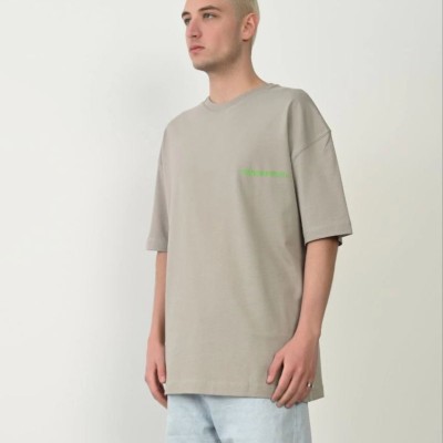 Erkek Baskılı T-Shirt Kısa Kol Bisiklet Yaka Rahat Kalıp Tişört - Boyalı Gri Erkek Baskılı T-Shirt Kısa Kol Bisiklet Yaka Rahat Kalıp Tişört - Boyalı Gri