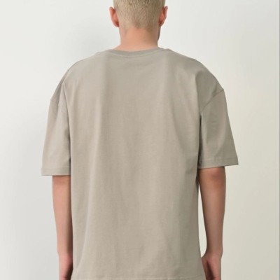 Erkek Baskılı T-Shirt Kısa Kol Bisiklet Yaka Rahat Kalıp Tişört - Boyalı Gri Erkek Baskılı T-Shirt Kısa Kol Bisiklet Yaka Rahat Kalıp Tişört - Boyalı Gri