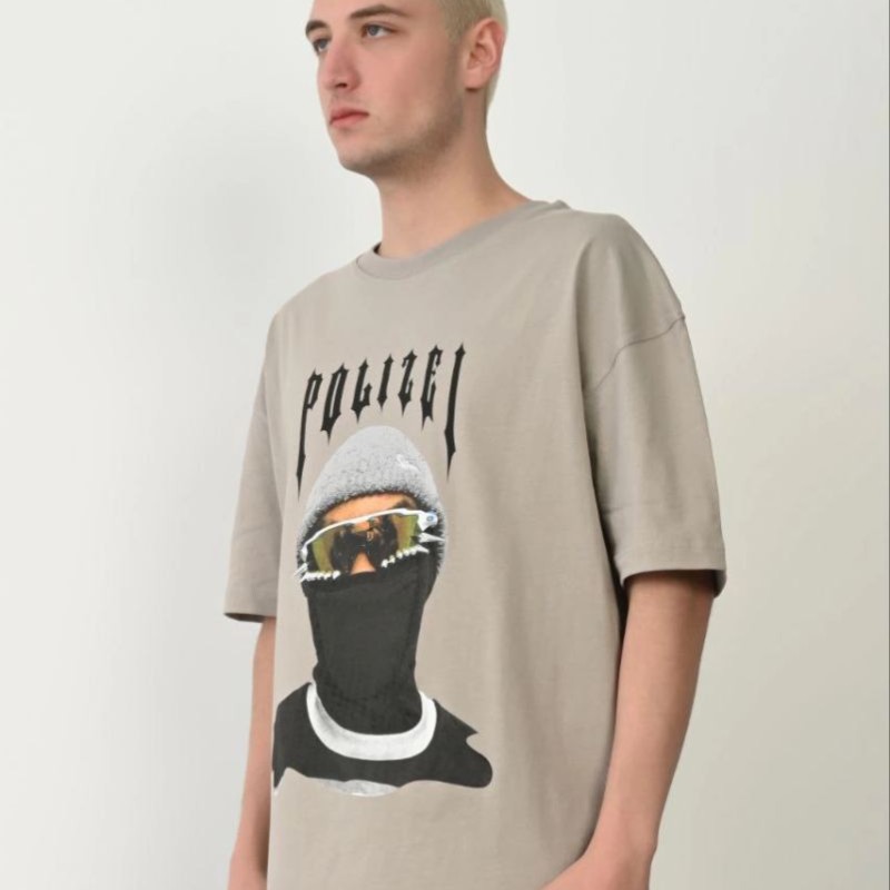Erkek Baskılı T-Shirt Kısa Kol Bisiklet Yaka Rahat Kalıp Tişört - Boyalı Gri Erkek Baskılı T-Shirt Kısa Kol Bisiklet Yaka Rahat Kalıp Tişört - Boyalı Gri