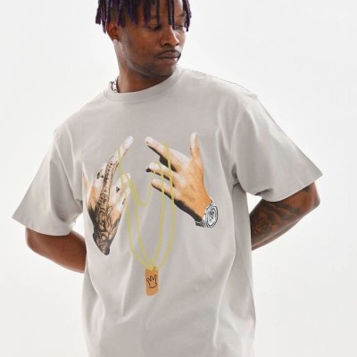 Erkek Baskılı T-Shirt Kısa Kol Bisiklet Yaka Rahat Kalıp Tişört - Gri Erkek Baskılı T-Shirt Kısa Kol Bisiklet Yaka Rahat Kalıp Tişört - Gri