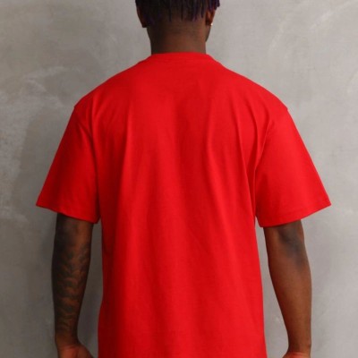 Erkek Baskılı T-Shirt Kısa Kol Bisiklet Yaka Rahat Kalıp Tişört - Kırmızı Erkek Baskılı T-Shirt Kısa Kol Bisiklet Yaka Rahat Kalıp Tişört - Kırmızı
