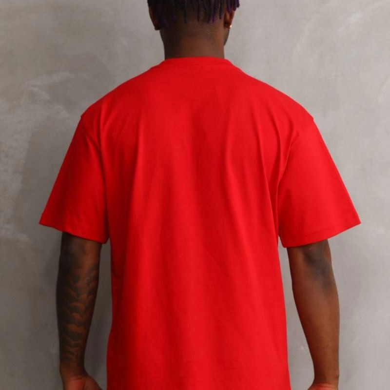Erkek Baskılı T-Shirt Kısa Kol Bisiklet Yaka Rahat Kalıp Tişört - Kırmızı Erkek Baskılı T-Shirt Kısa Kol Bisiklet Yaka Rahat Kalıp Tişört - Kırmızı