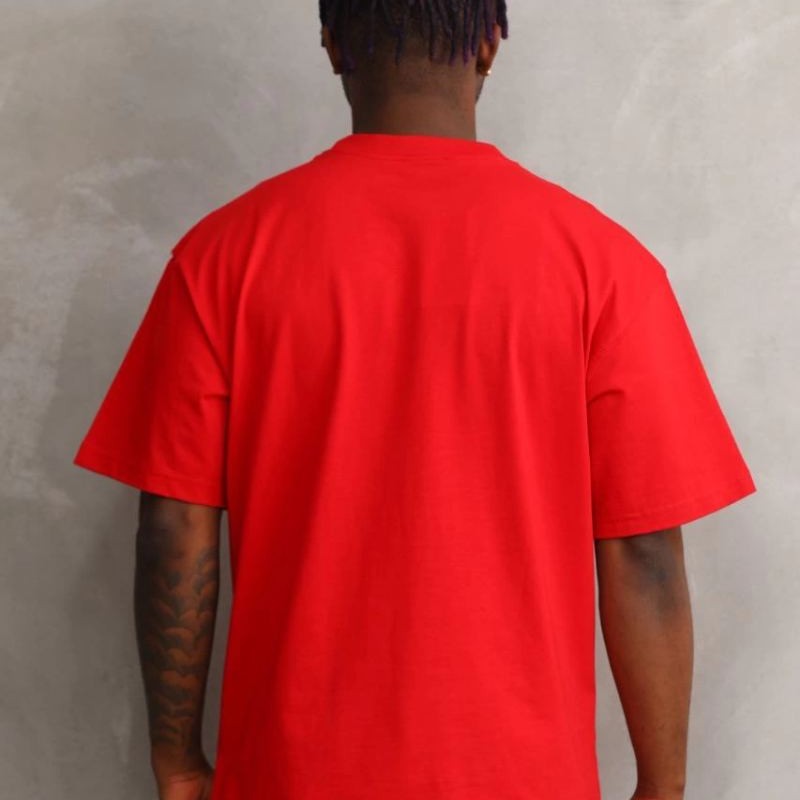 Erkek Baskılı T-Shirt Kısa Kol Bisiklet Yaka Rahat Kalıp Tişört - Kırmızı Erkek Baskılı T-Shirt Kısa Kol Bisiklet Yaka Rahat Kalıp Tişört - Kırmızı