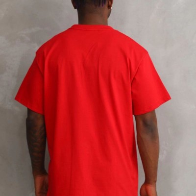 Erkek Baskılı T-Shirt Kısa Kol Bisiklet Yaka Rahat Kalıp Tişört - Kırmızı Erkek Baskılı T-Shirt Kısa Kol Bisiklet Yaka Rahat Kalıp Tişört - Kırmızı